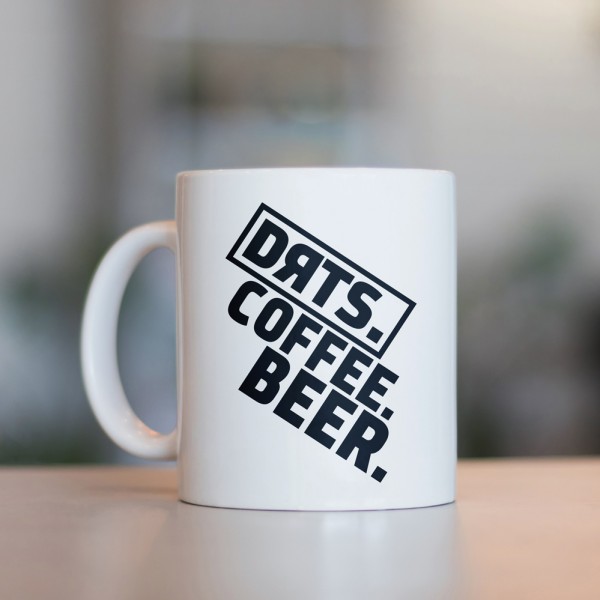 SPORT1 DRTS. Tasse weiß mit Aufdruck